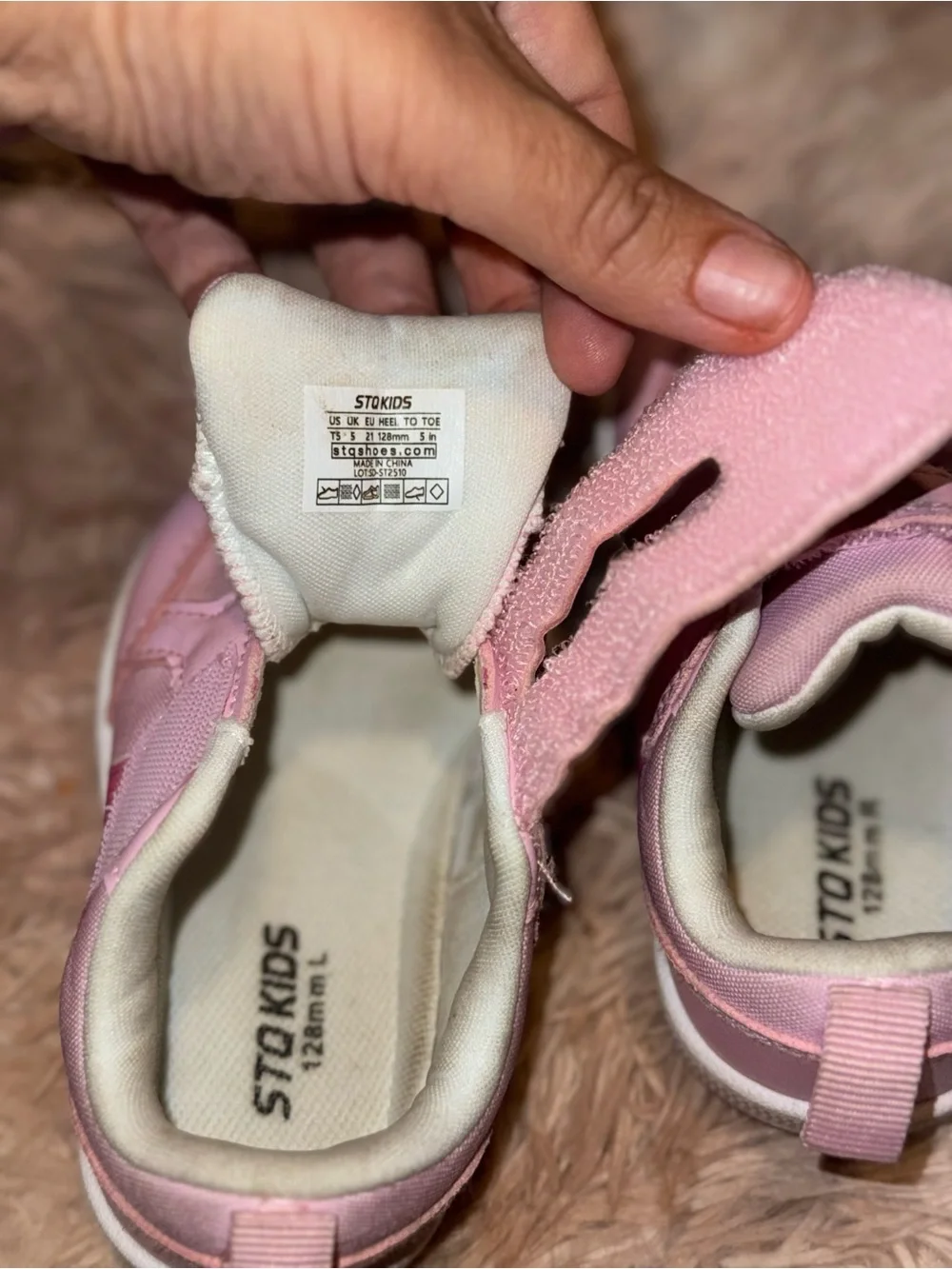 Pink STQ Kids toddler sneakers size 5